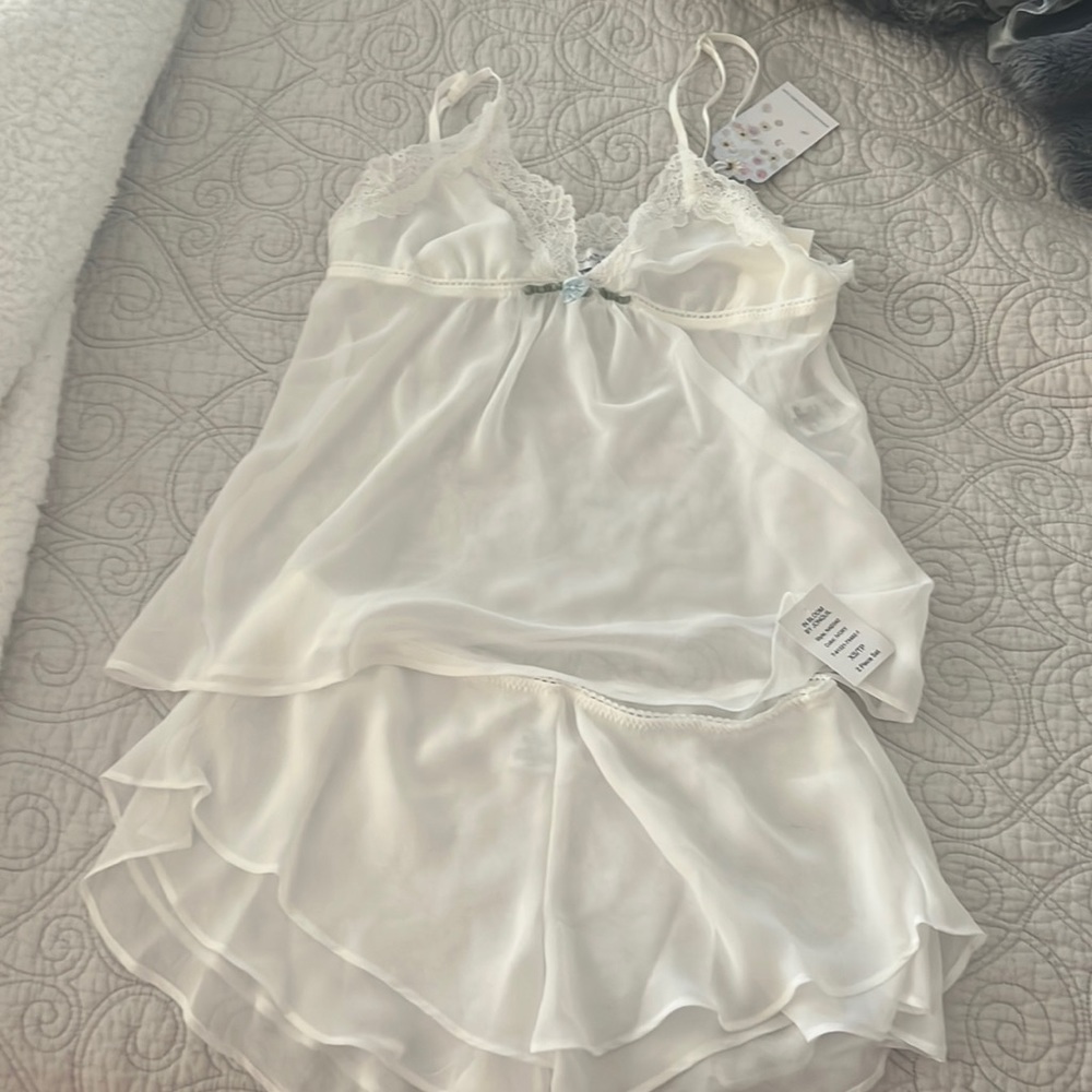 Sheer white two piece, classic and sexy, soft and comfortable